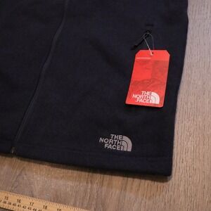 The North Face Mens TNF Sweater Fleece Vest Black Vertex Full Zip Pockets Size M